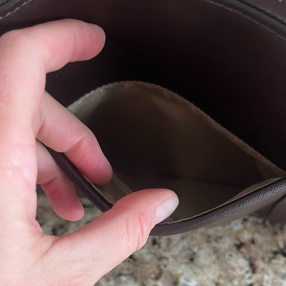 Coach Peyton Crossgrain Leather Double-Zip Tote F25569 | Brown Leather - Picture 12 of 13